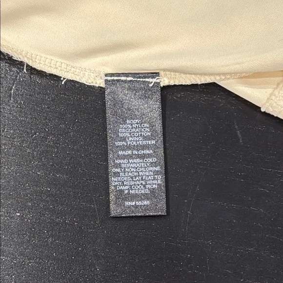 Express Cream Sheer 3/4 Sleeve Mini Dress with Lining - XS - Picture 7 of 10